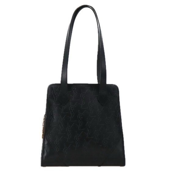 SAINT LAURENT Shoulder Bag PVCCanvas Black Gold Auth yk15945 - Picture 2 of 16